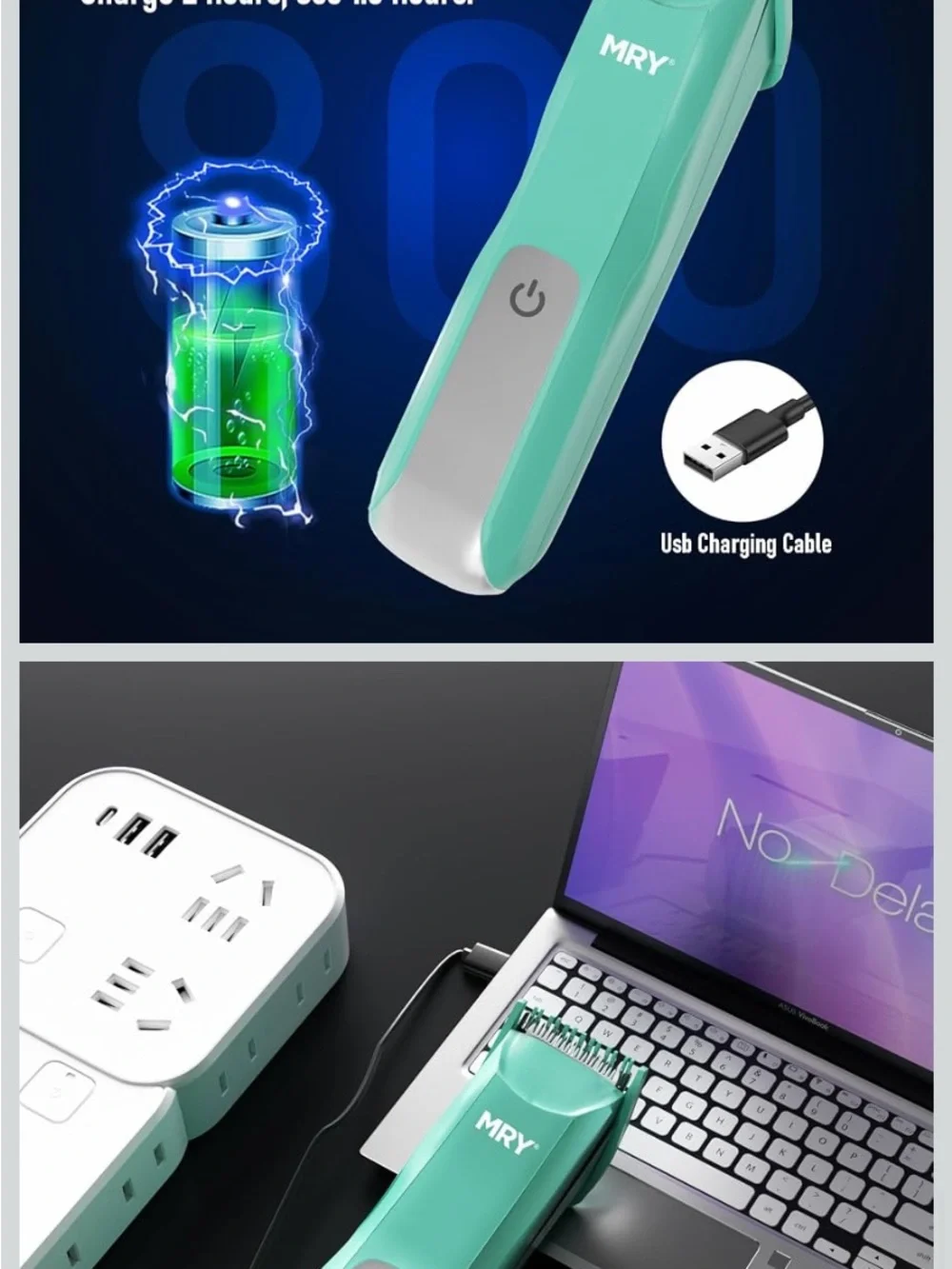 MRY USB Rechargeable Body Hair Trimmer Ceramic Blade Waterproof New